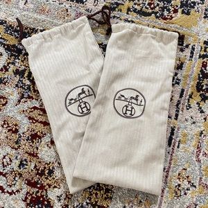 2 Hermès shoe Dust Bags
